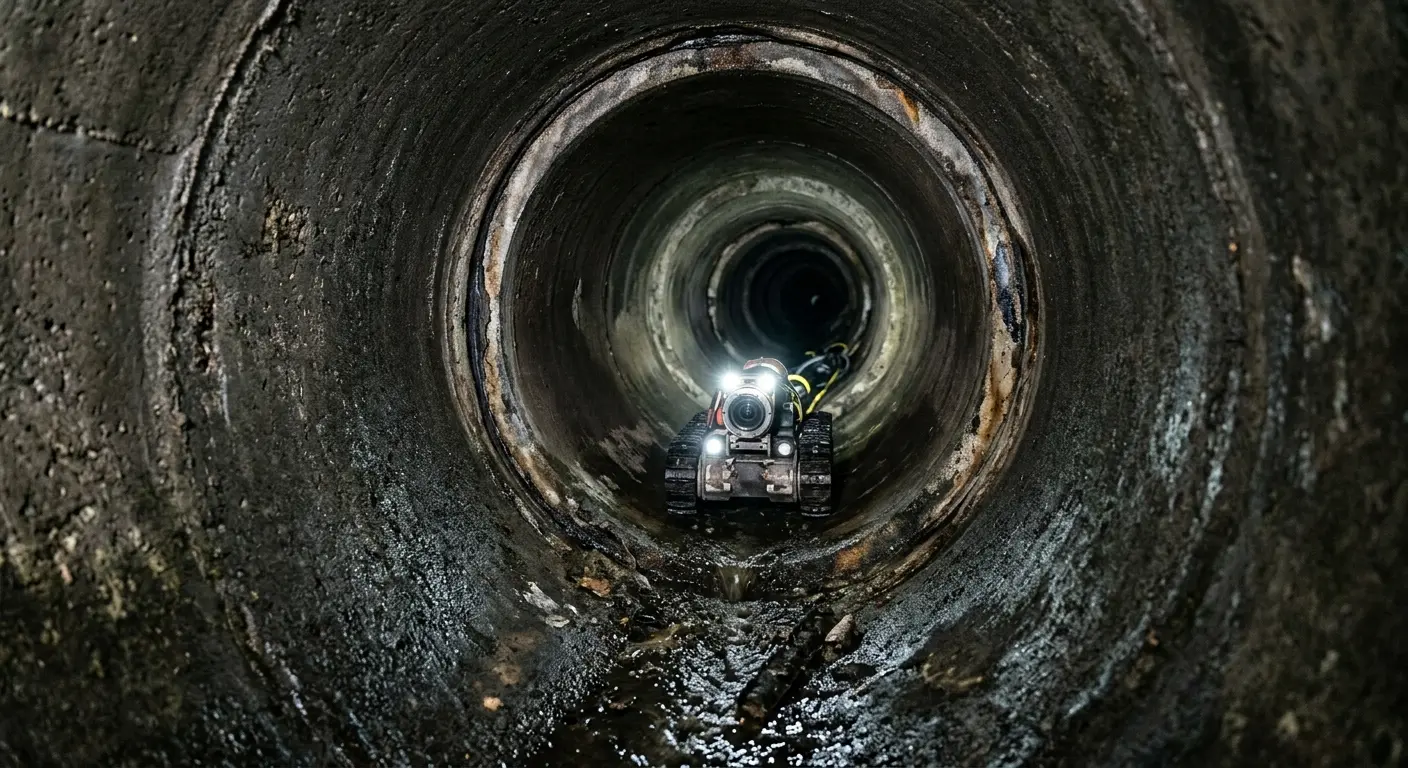 Robotic sewer camera inspecting pipe interior for Sewer Line Repair in Bullskin